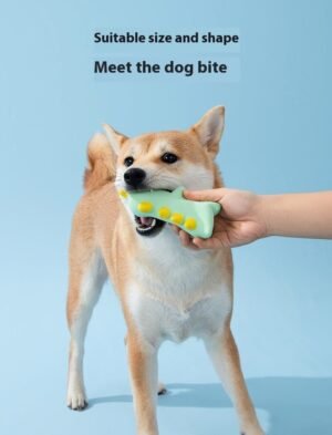 Durable Cartoon Latex Squeaky Dog Toy, Waterproof Chew-Resistant Pet Toy for Medium and Large Dogs (Blue)