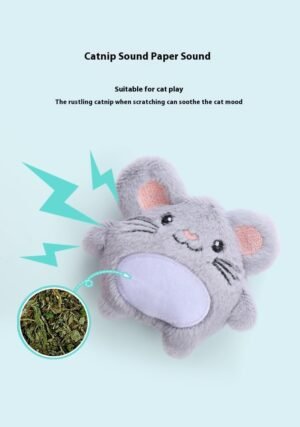 Plush Catnip Cat Toy Set, Large Variety of Adorable Shapes, Interactive & Self-Entertaining Cat Toys with Crinkle Sound for Indoor Cats (A08)