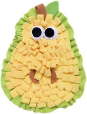 Fruit Shape Snuffle Mat for Pets, Foraging Mat with Crinkle Paper for Dogs Rabbits Guinea Pigs, Soft Plush Enrichment Toy for Stress Relief (Yali)