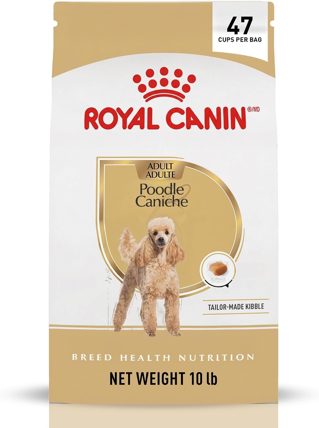 ROYAL CANIN Poodle Adult Dry Dog Food, 10 lb Bag | Coat Health with Omega Fatty Acids, Healthy Aging Support, For Adult Poodles 10+ Months, Specialized Kibble for Easy Pickup