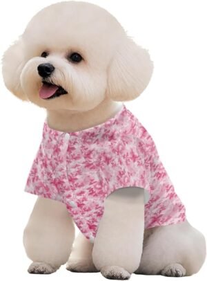 MARSVOVO Patterns Pets Button Tees for Small Medium Dogs Cats Print,L