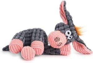 Squeaky Plush Little Donkey Dog Toy – Durable Chew Toy for Aggressive Chewers, Interactive Pet Toy for Dogs, Soft & Fun Chew Pet Toy (Grey)
