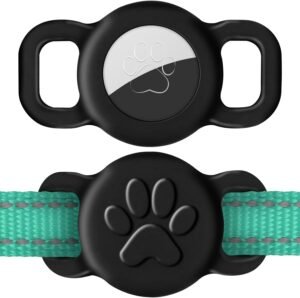 Dynmeow Cat Collar Holder for Cats and Small Puppy Dogs, Black, 1 Pack