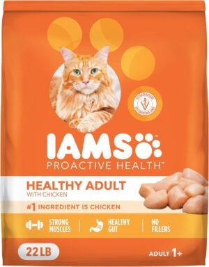 IAMS Proactive Health Healthy Adult Dry Cat Food, Chicken, 22 lb
