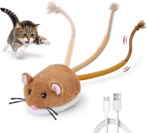 Potaroma Interactive Cat Toy Rechargeable Motion Activated Rolling Mouse