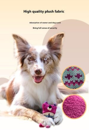 Interactive Plush Dog Toy with Replaceable BB Squeaker and Treat Hiding Pocket, Self-Play Chew Toy for Small and Medium Dogs (Rabbit)