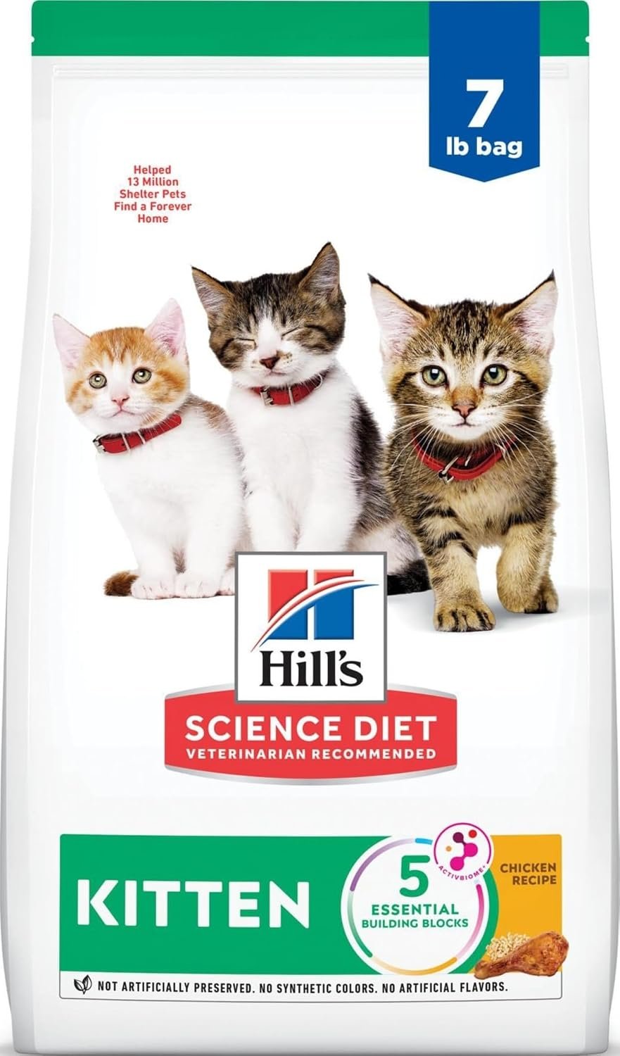 Hill's Science Diet Kitten Formula Dry Cat Food | #1 Veterinarian Recommended, Chicken Recipe, 7 lb. Bag