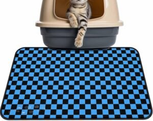 Modern Minimalist Checkered Washable Pee Pads for Dogs Cats,24"x18" Absorbent Waterproof Pet Training Mats Abstract Blue Black Buffalo Plaid Non-Slip Reusable Puppy Pad for Crate Playpen Bed