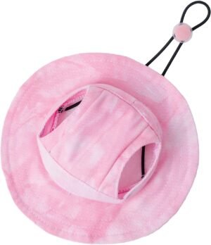 Pet hat with Ear Holes Sunscreen Baseball Cap Suitable for Small and Medium-Sized Dogs Outdoor Climbing hat in Summer Pet Products (Pink, Medium)