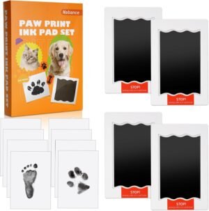 Nabance Inkless Paw Print Kit for Dogs,Cats,Pet Keepsake Mess Free Ink Pads