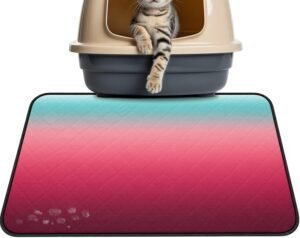 Modern Minimalist Color Ombre Art Washable Pee Pads for Dogs Cats,36"x24" Absorbent Waterproof Pet Training Mats Abstract Pink and Teal Gradient Non-Slip Reusable Puppy Pad for Crate Bed