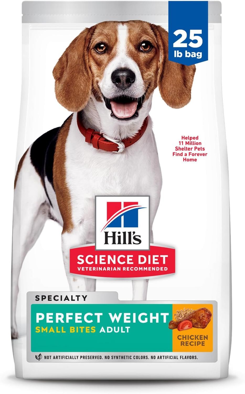 Hill's Science Diet Adult Perfect Weight Small Bites Dry Dog Food | #1 Veterinarian Recommended, Chicken Recipe, 25 lb. Bag