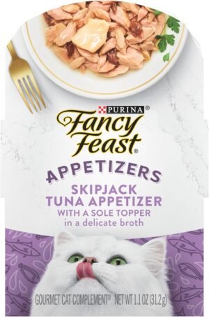Purina Fancy Feast Appetizers, Skipjack Tuna & Sole, 1.1 oz trays, 10-Pack