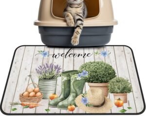 Farm Lavender Flowers Kettle Washable Pee Pads for Dogs Cats,24"x18" Absorbent Waterproof Pet Training Mats Potted Plant on Wood Board Non-Slip Reusable Puppy Pad for Crate Bed
