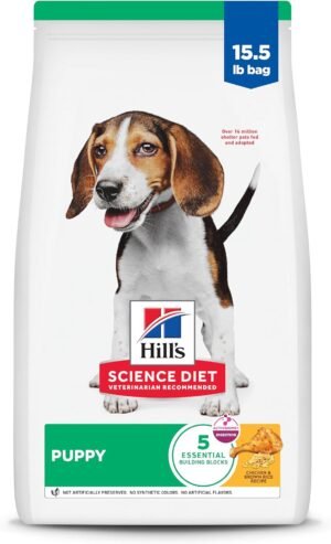 Hill's Science Diet Puppy Dry Dog Food | #1 Veterinarian Recommended, Chicken & Brown Rice, 15.5 lb. Bag