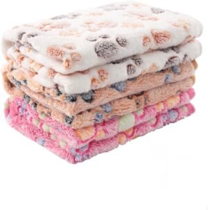 MIWOPET 3 Pack Fleece Pet Blankets Warm Bed Throw for Dogs & Cats 23x15in