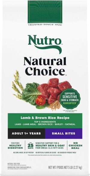 Nutro Natural Choice Small Bites Dry Dog Food, Lamb & Rice, 5 lb