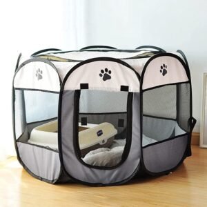 SENCONE Portable Pet Playpen for Cats, Kittens, Puppies, Indoor/Outdoor, S