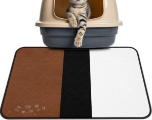 Rustic Modern Minimalist Color Block Washable Pee Pads for Dogs Cats,36"x24" Absorbent Waterproof Pet Training Mats Leather Texture Brown Black White Non-Slip Reusable Puppy Pad for Crate Playpen Bed