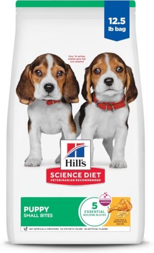Hill's Science Diet Puppy Small Bites Dry Dog Food | #1 Veterinarian Recommended, Chicken & Brown Rice, 12.5 lb. Bag