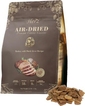 Herz Air-Dried Dog Food, High Protein, Turkey & Duck Liver 2.2 lb