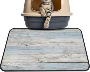 Farmhouse Vintage Wood Board Washable Pee Pads for Dogs Cats,24"x18" Absorbent Waterproof Pet Training Mats Blue Gray Wooden Plank Non-Slip Reusable Puppy Pad for Crate Bed