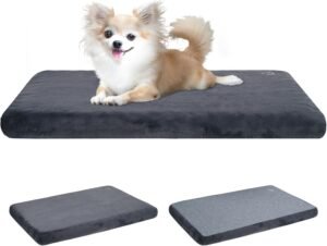 EMPSIGN Dog Bed Mat Crate Pad Mattress, Ultra Soft Pet Kennel, Grey, Small