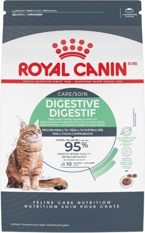 Royal Canin Feline Care Nutrition Digestive Care Adult Dry Cat Food, 6 lb Bag | Sensitive Stomachs, Digestive Support, For Adult Cats, Crunchy Kibble, Developed by Veterinarians, Optimal Stool Quality