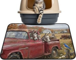 Farmhouse Donkey Barn Truck Washable Pee Pads for Dogs Cats,36"x24" Absorbent Waterproof Pet Training Mats Pastoral Flower Straw Non-Slip Reusable Puppy Pad for Crate Playpen Bed
