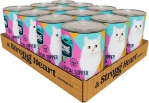 A Strong Heart Adult Cat Pate, Special Supper Dinner, 13.2oz, 12pk | Turkey, whitefish & liver pate, AAFCO complete & balanced, Made in USA, 12-pack