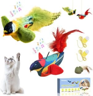 Realistic Chirping Bird cat Toy,Interactive Cat Toys for Indoor Cats