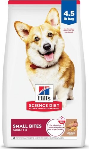 Hill's Science Diet Adult 1-6 Small Bites Dry Dog Food | #1 Veterinarian Recommended, Lamb Meal & Brown Rice, 4.5 lb. Bag