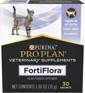 Pro Plan Veterinary Diets FortiFlora Daily Probiotic Powder Supplement for Cats with Digestive Support and Immune System