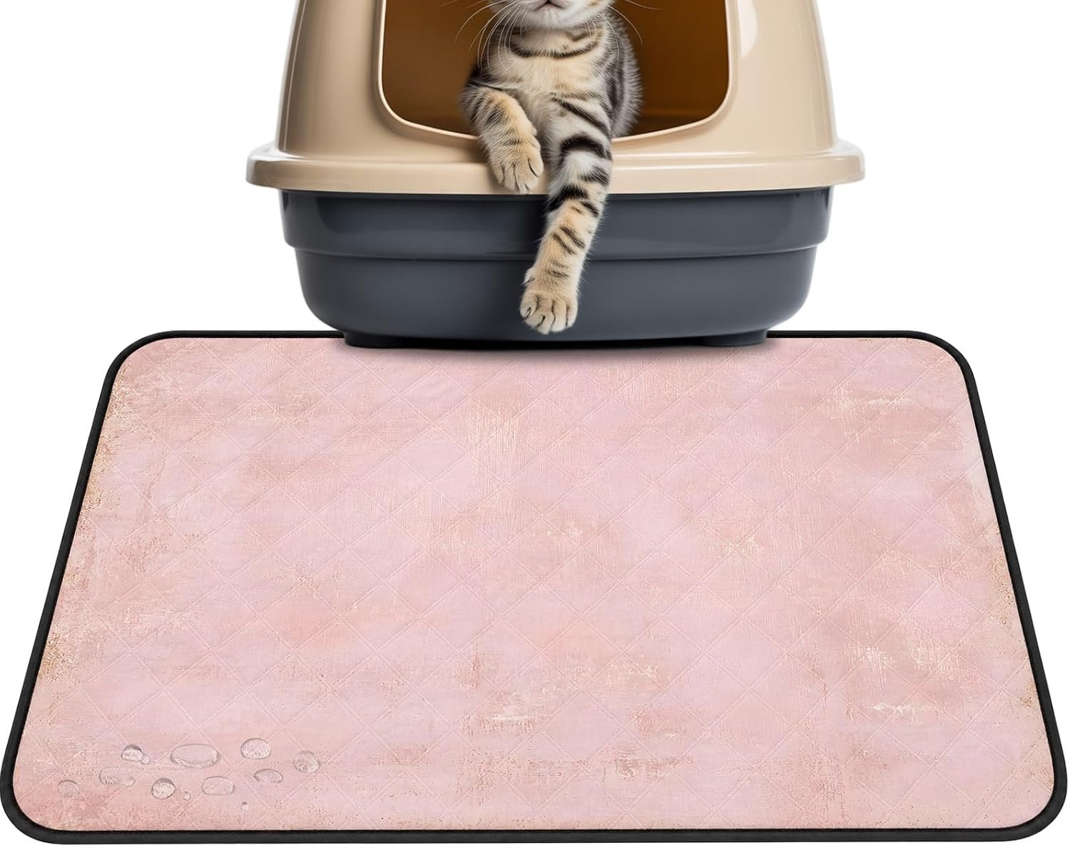 Mottled Pink Gradient Washable Pee Pads for Dogs Cats,24"x18" Absorbent Waterproof Pet Training Mats Romantic Warm Non-Slip Reusable Puppy Pad for Crate Bed