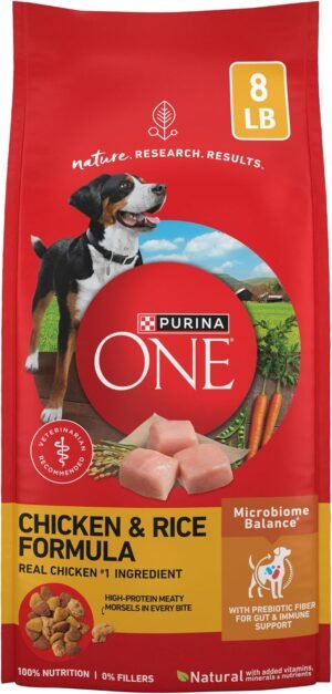 Purina ONE Chicken & Rice Formula Dry Dog Food, 8 lb Bag