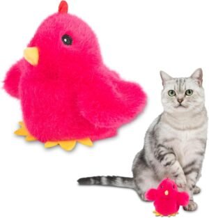 Best Pet Supplies Catify Interactive Flapping Cat Toy - Chick, Fuchsia
