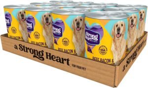 A Strong Heart Beef, Bacon & Cheese Dog Food Loaf, 13.2oz, 12pk | Loaf texture, chicken & beef blend, AAFCO all life stages, made in USA