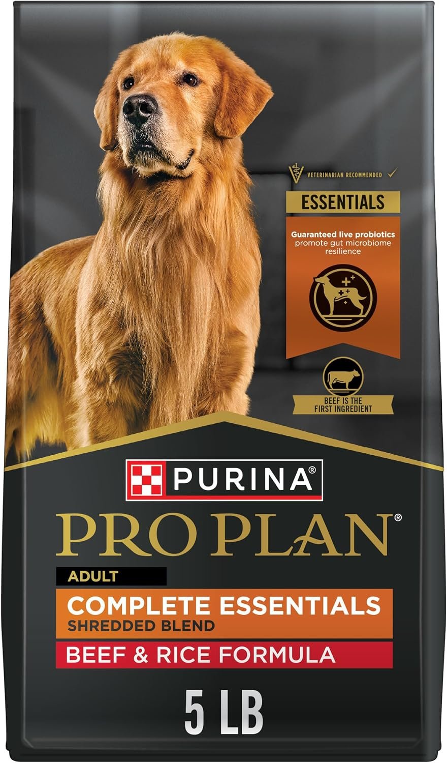 Purina Pro Plan Complete Essentials Beef & Rice Dry Dog Food, 5 lb Bag