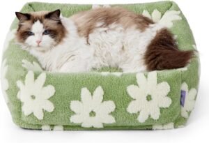 LE SURE Cute Dog Bed for Small Dogs & Cats Jacquard Washable Puppy Bed,20in