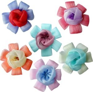 6 Pcs Pet Dog Collar Accessories Flower Decoration Charms