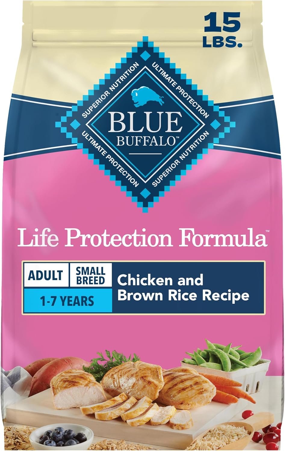 Blue Buffalo Life Protection Formula Chicken Small Breed Dry Dog Food, 15lb