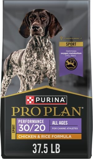 Purina Pro Plan Sport 30/20 High Protein Dry Dog Food, Chicken, 37.5 lb Bag | SPORT Performance Chicken & Rice Formula for canine athletes of all ages, fuels metabolic needs and maintains lean muscle