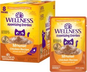 Wellness: Appetizing Entrées Mousse Wet Cat Food – Chicken, Grain-Free, 1.4 oz, 8 Pouches