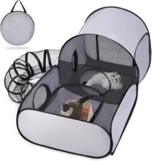 TailTastic Cat Playpen,3-in-1 Surround Tunnel for Indoor & Outdoor Use