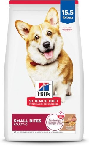 Hill's Science Diet Adult 1-6 Small Bites Dry Dog Food | #1 Veterinarian Recommended, Lamb Meal & Brown Rice, 15.5 lb. Bag