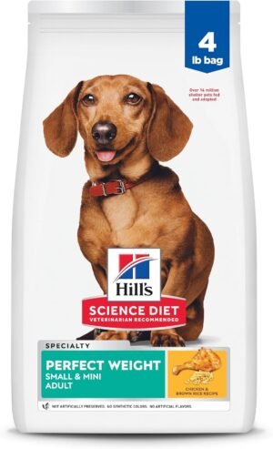 Hill's Science Diet Adult Perfect Weight Small & Mini Dry Dog Food | #1 Veterinarian Recommended, Chicken Recipe, 4 lb. Bag