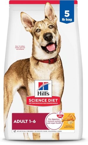 Hill's Science Diet Adult 1-6 Dry Dog Food | #1 Veterinarian Recommended, Chicken & Barley, 5 lb. Bag