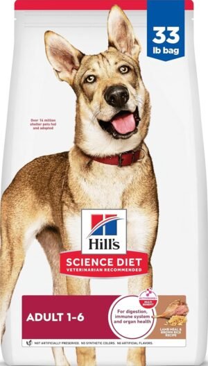 Hill's Science Diet Adult 1-6 Dry Dog Food | #1 Veterinarian Recommended, Lamb Meal & Brown Rice, 33 lb. Bag