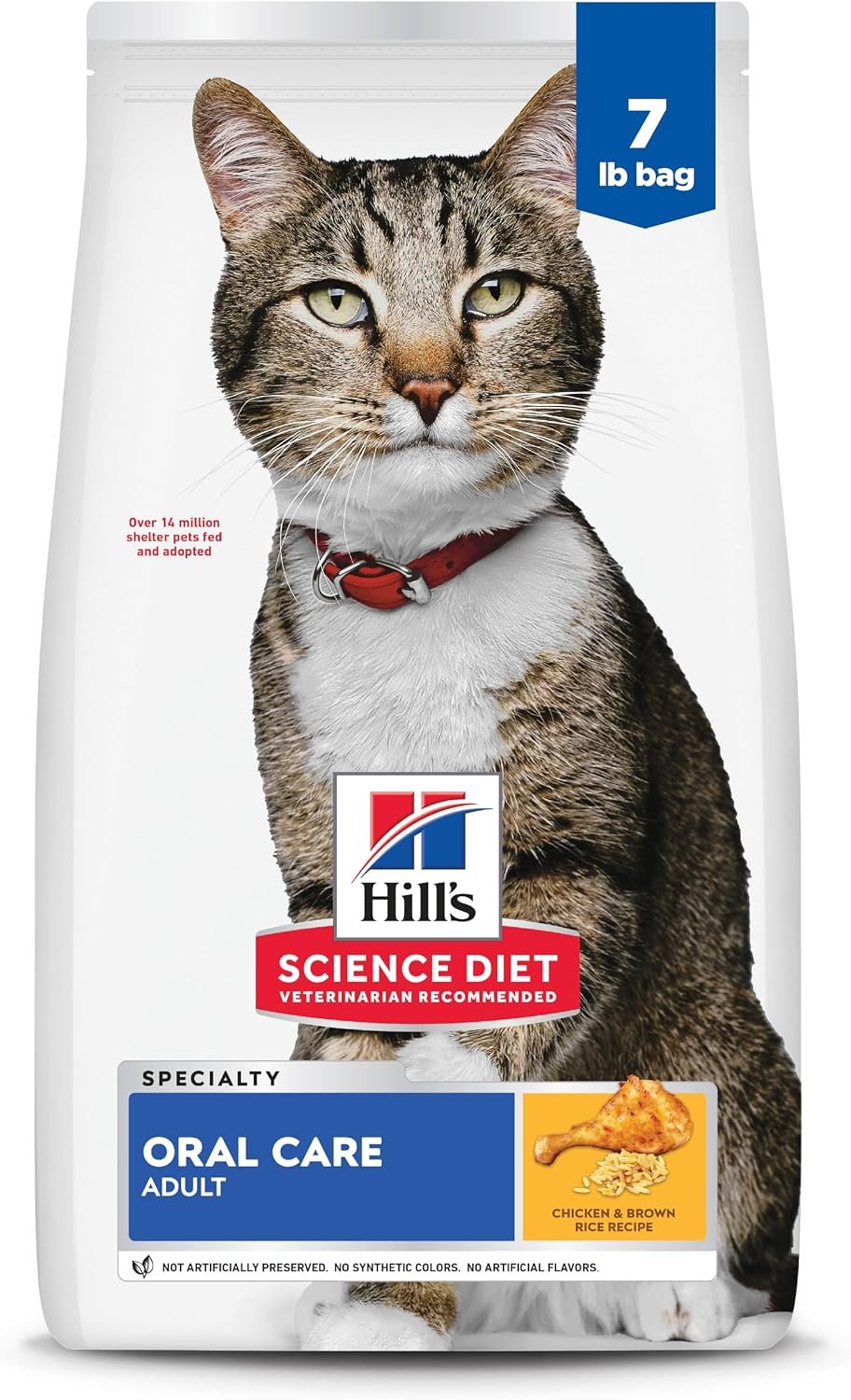 Hill's Science Diet Adult Oral Care Dry Cat Food | #1 Veterinarian Recommended, Chicken Recipe, 7 lb. Bag