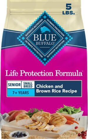 Blue Buffalo Life Protection Formula Chicken Small Senior Dog Food, 5 lb | Real Chicken #1 Ingredient, Glucosamine & Chondroitin for Joint Health & Mobility, Antioxidant-Rich LifeSource Bits